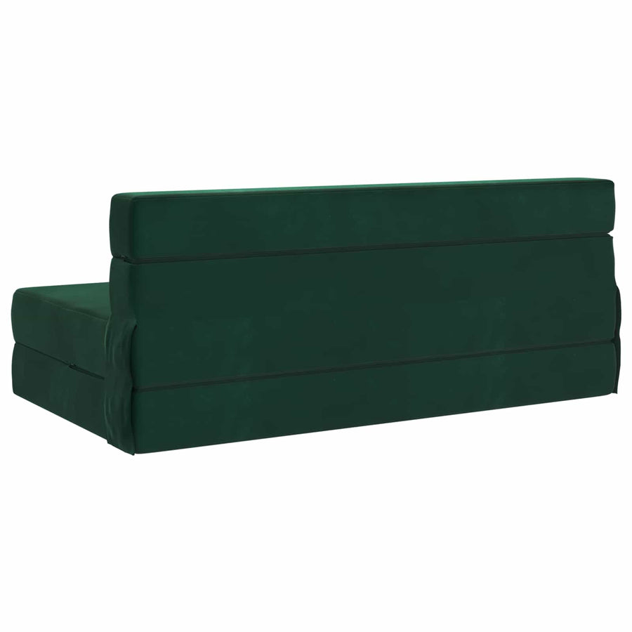 Vouwsofa Bed Donkergroen 203 x 152 x 15 cm Fluweel
