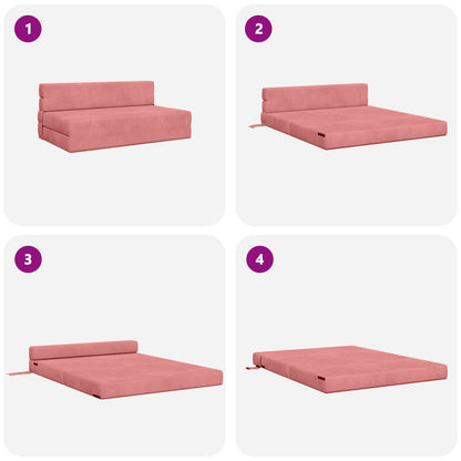 Vouwsofa Bed Roze 203 x 152 x 15 cm Fluweel
