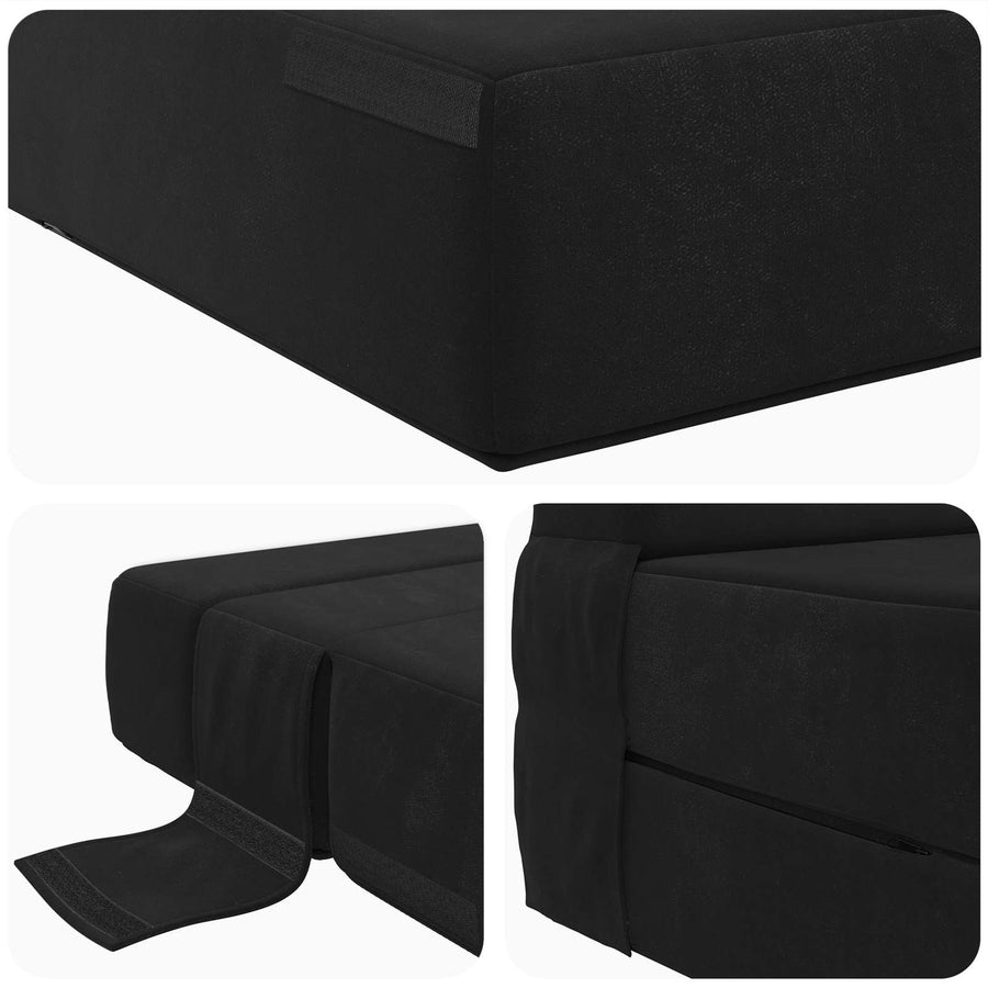 Vouwsofa Bed Zwart 203 x 152 x 15 cm Fluweel