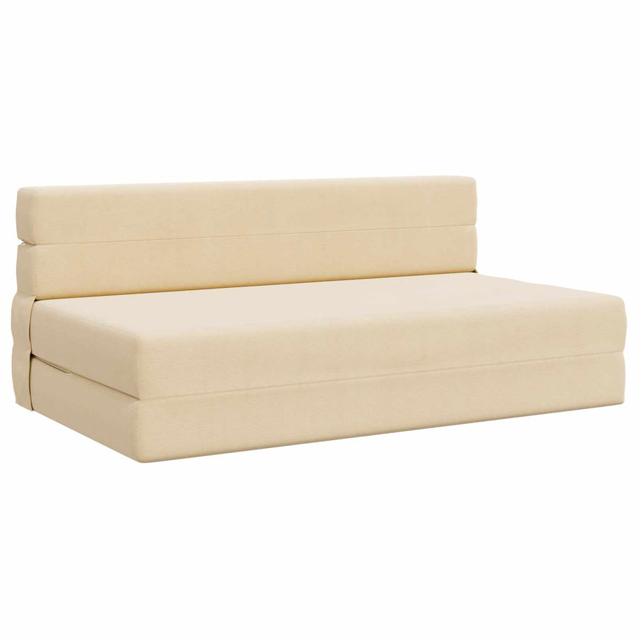 Vouwsofa Bed Crème 203 x 152 x 15 cm Katoen Stof