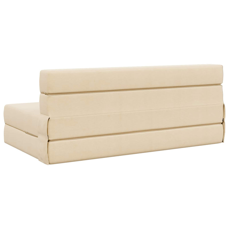 Vouwsofa Bed Crème 203 x 152 x 15 cm Katoen Stof