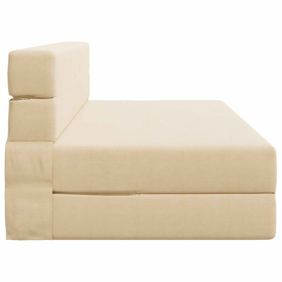 Vouwsofa Bed Crème 203 x 152 x 15 cm Katoen Stof