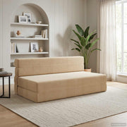 Vouwbed bank lichtgroen grijs 203x152x15 cm katoen