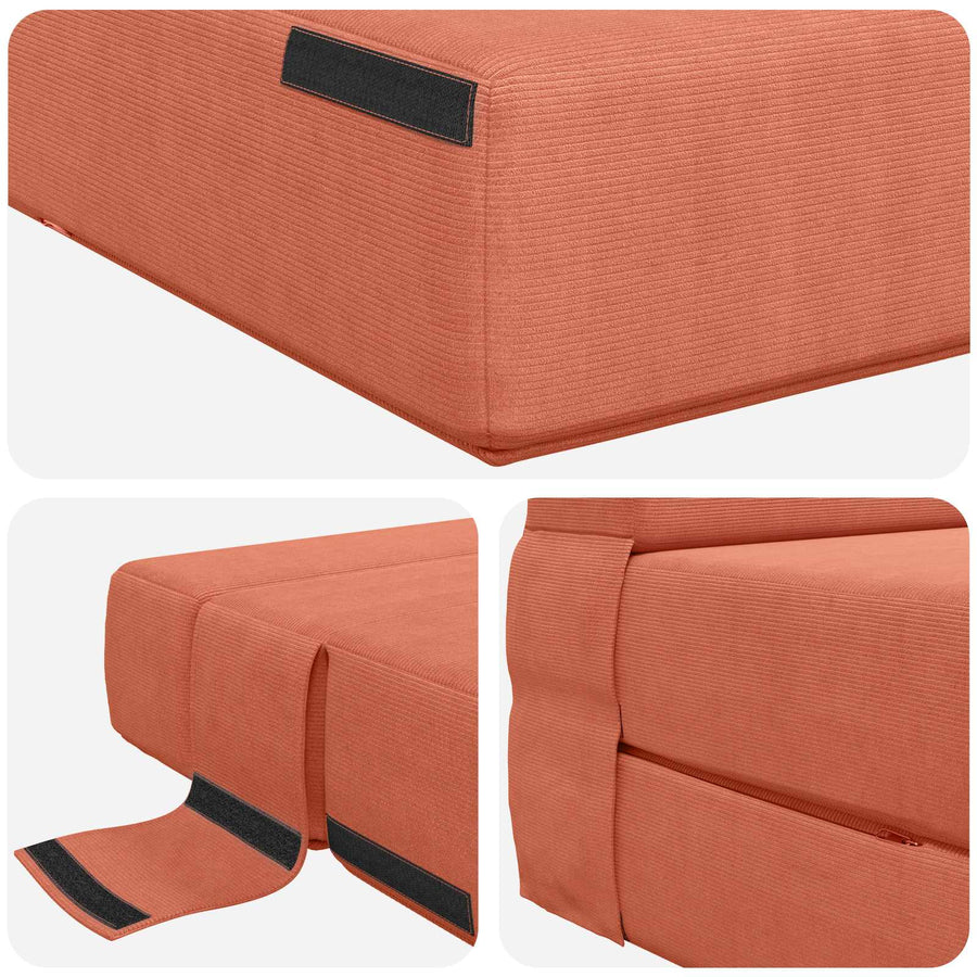 Vouwsofa Bed Rood-oranje 203 x 152 x 15 cm Katoen Stof