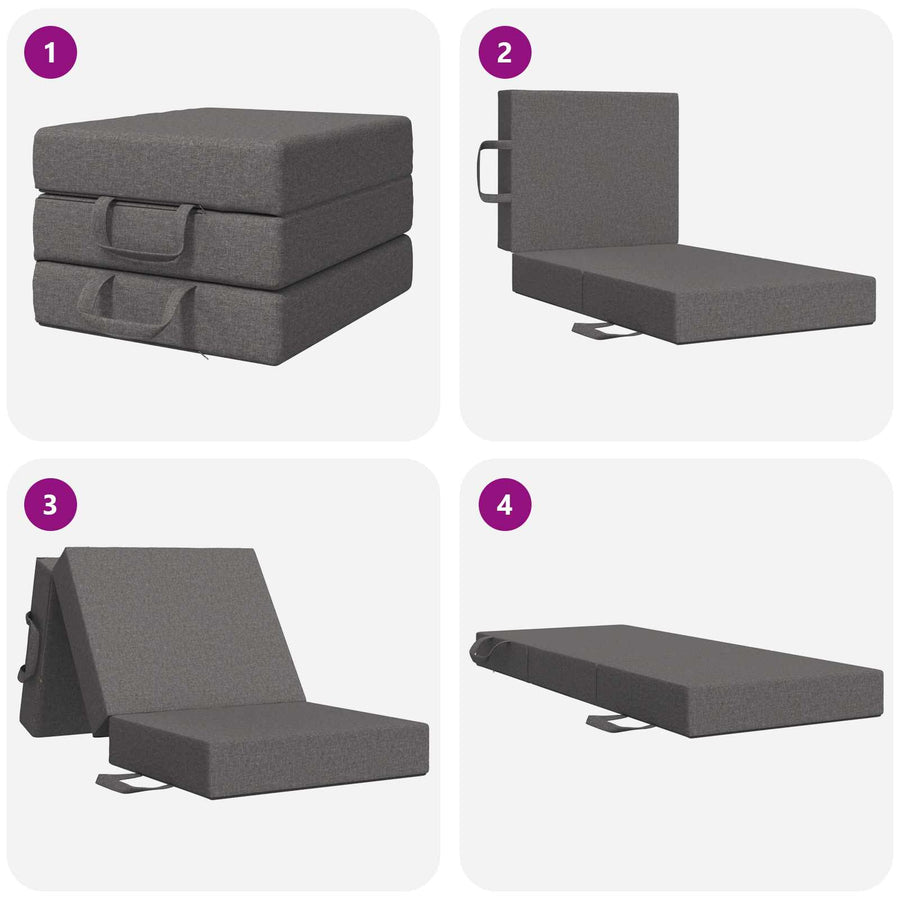 Vouwbare Bankbed 75 x 63 x 45 cm Lichtgrijs