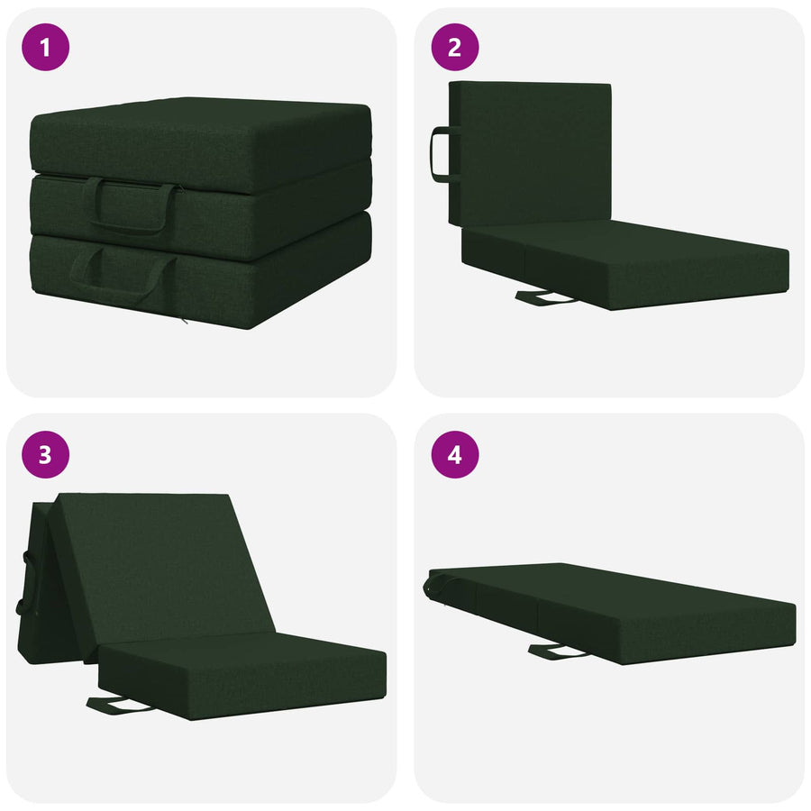Vouwbare Bankbed 75 x 63 x 45 cm Donkergroen
