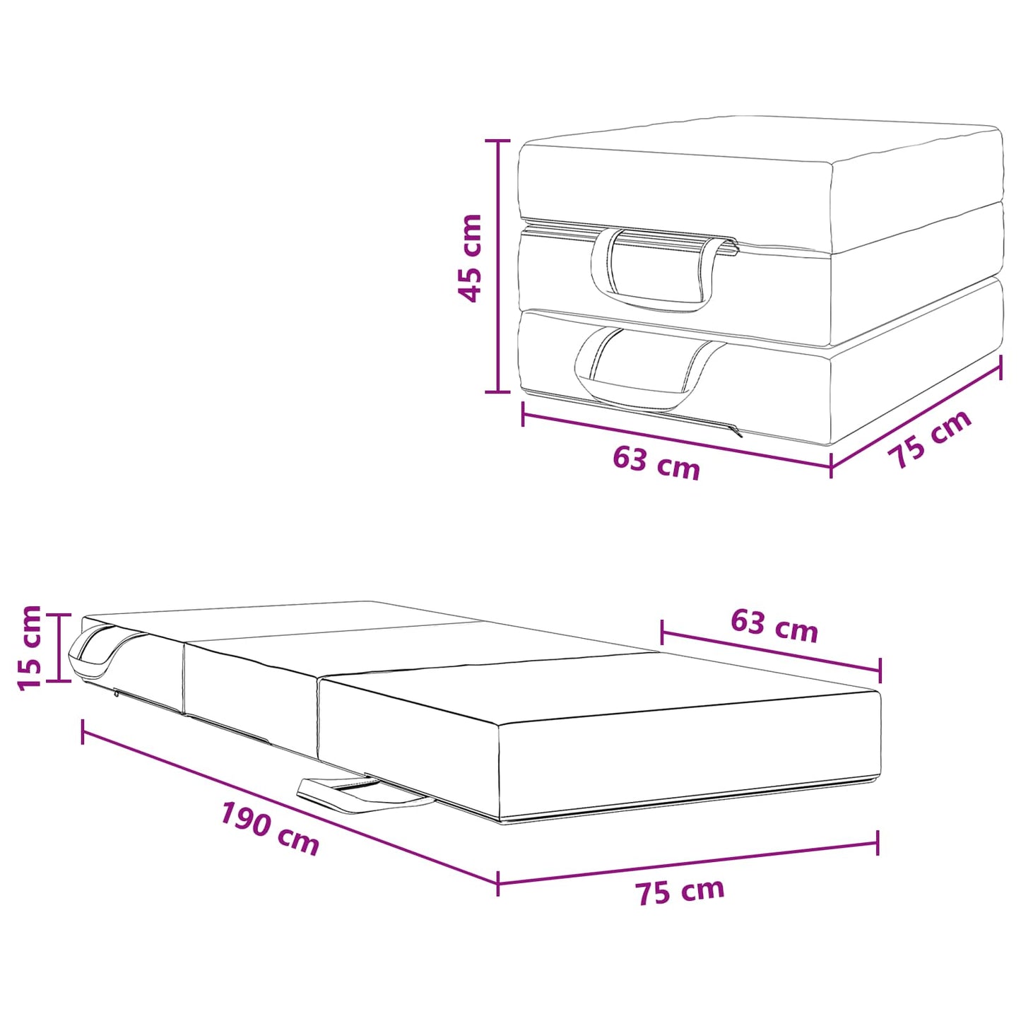 Vouwbare Bankbed 75 x 63 x 45 cm Donkergroen