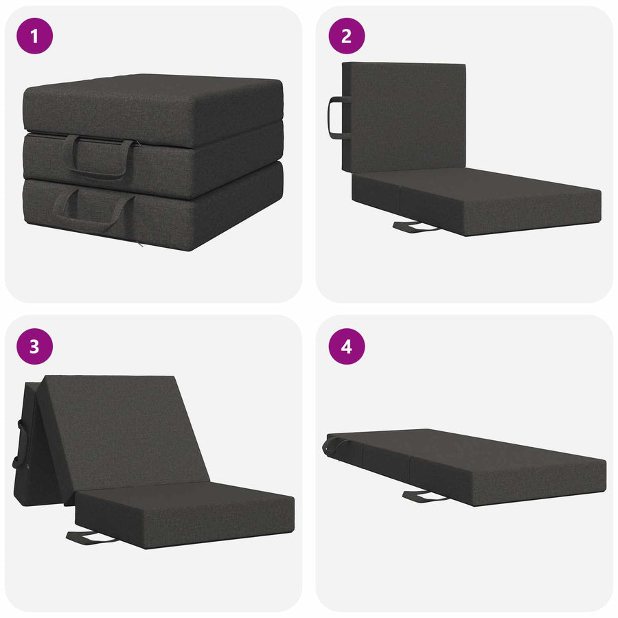 Vouwbare Bankbed 75 x 67 x 45 cm Donkergrijs