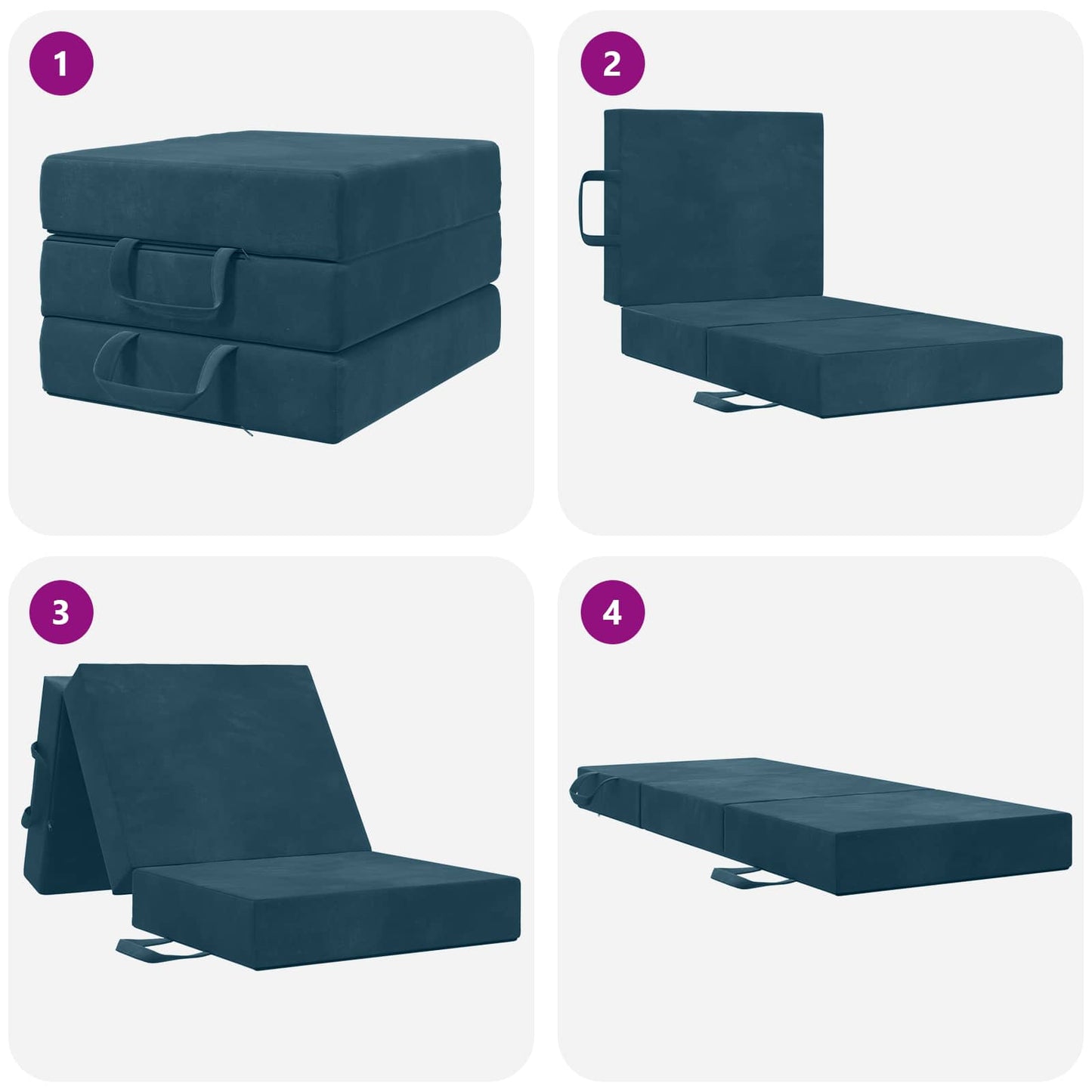 Vouwbare Bankbed 75 x 67 x 45 cm Blauw