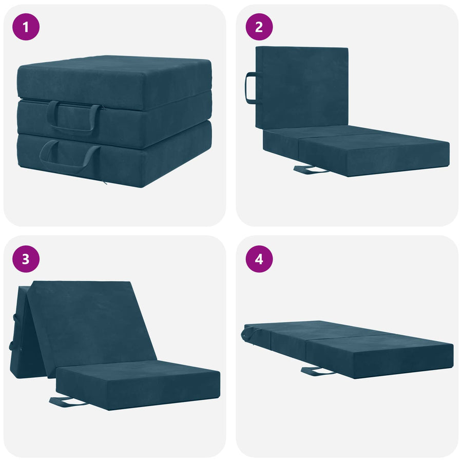 Vouwbare Bankbed 75 x 67 x 45 cm Blauw