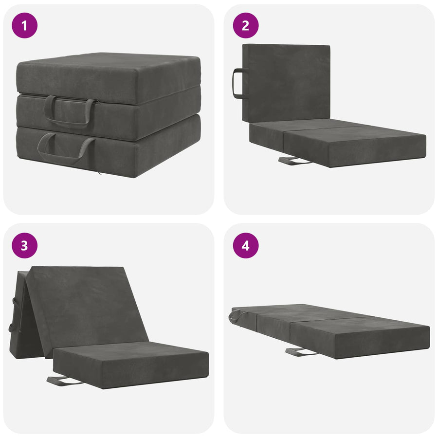 Vouwbare Bankbed 75 x 67 x 45 cm Donkergrijs