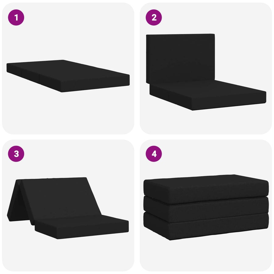 Vouwbare Bankbed 80 x 67 x 45 cm Zwart