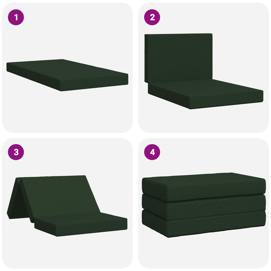 Vouwbare Bankbed 80 x 67 x 45 cm Donkergroen