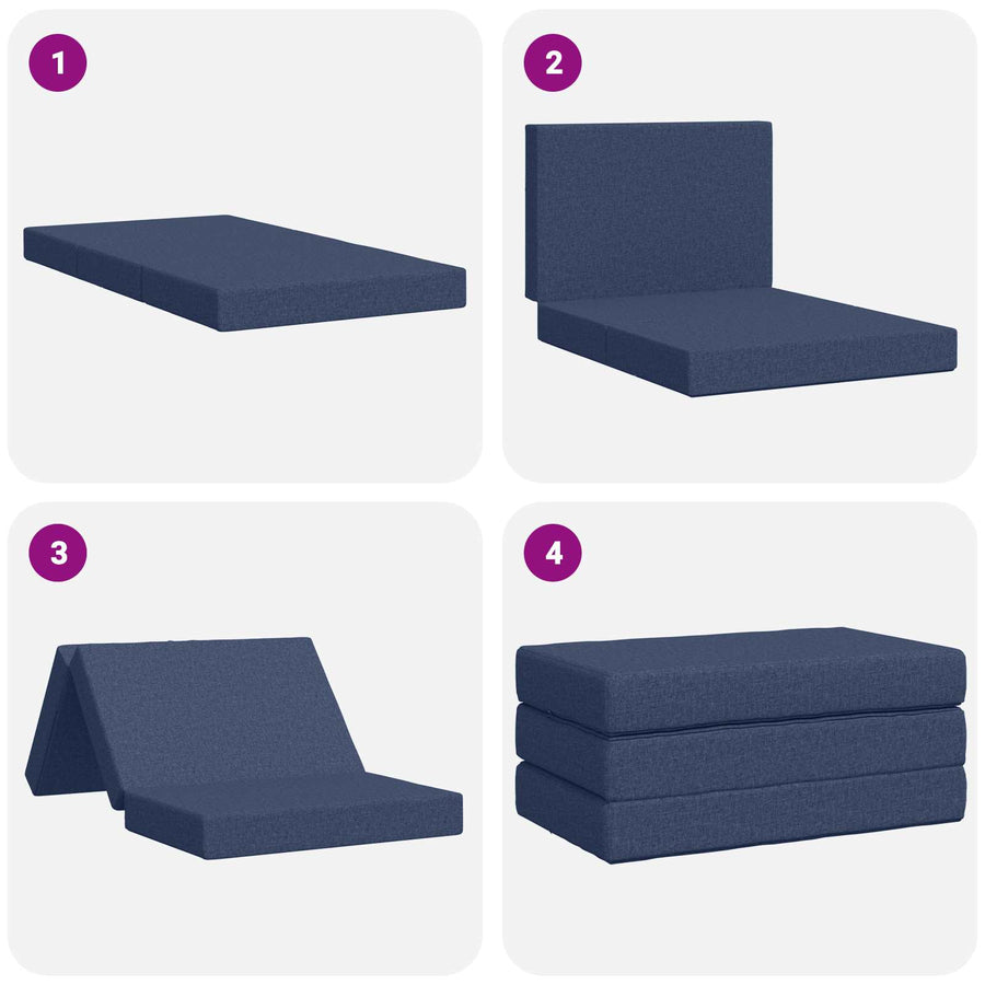 Vouwbare Bankbed 80 x 67 x 45 cm Blauw
