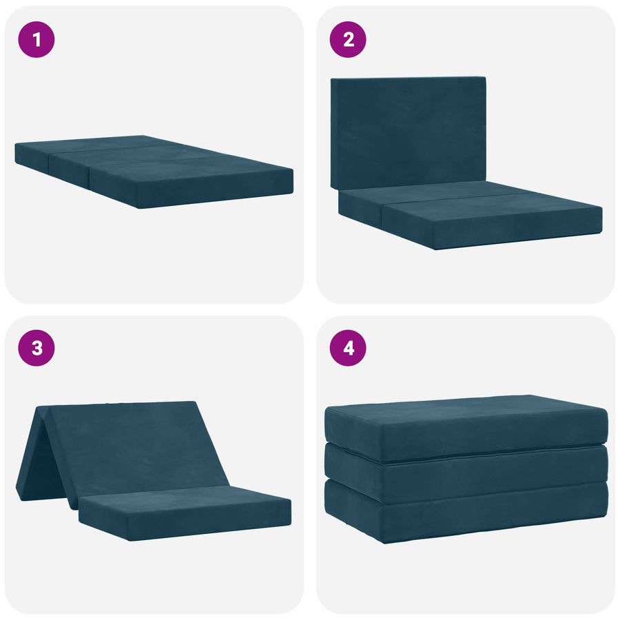 Vouwbare Bankbed 80 x 67 x 45 cm Blauw