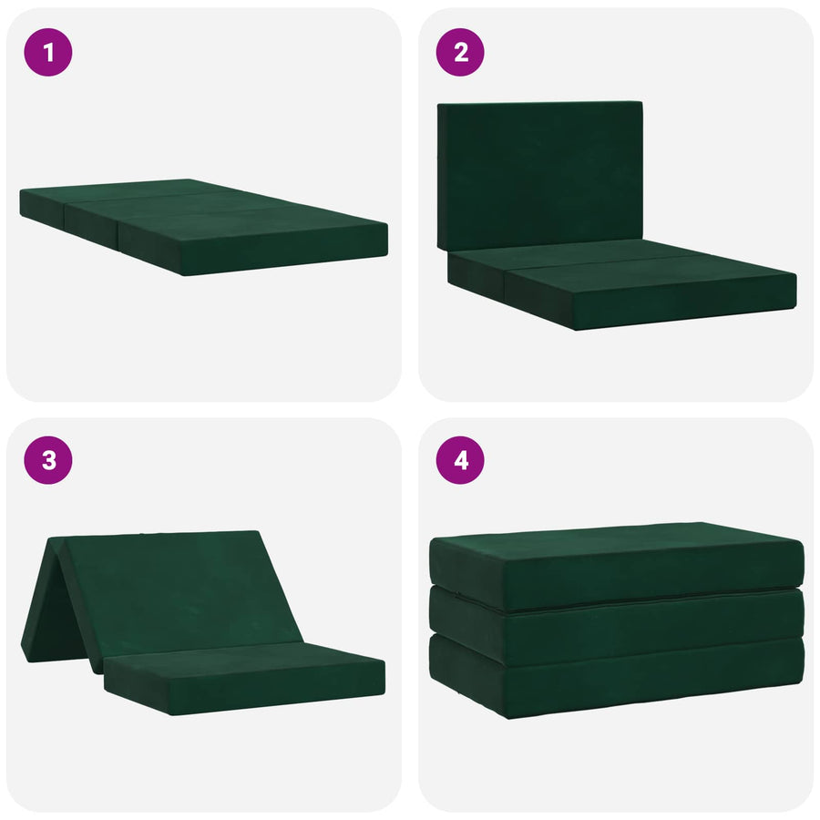 Vouwbare Bankbed 80 x 67 x 45 cm Donkergroen