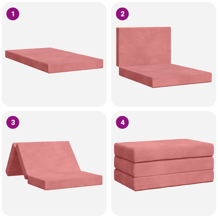 Vouwbare Bankbed 80 x 67 x 45 cm Roze