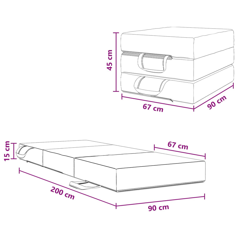 Vouwbare Bankbed 90 x 67 x 45 cm Lichtgrijs