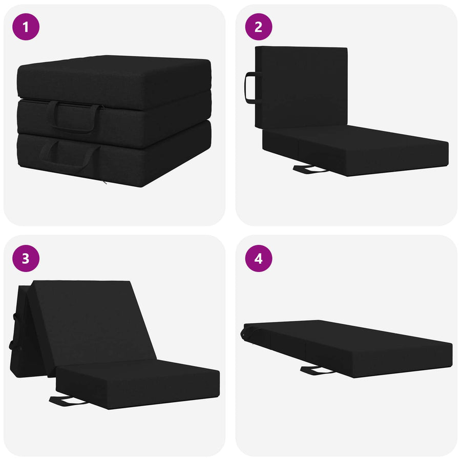Vouwbare Bankbed 90 x 67 x 45 cm Zwart