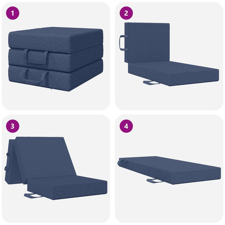 Vouwbare Bankbed 90 x 67 x 45 cm Blauw