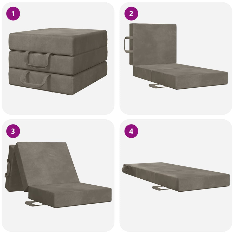 Vouwbare Bankbed 90 x 67 x 45 cm Lichtgrijs