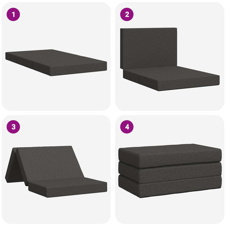 Vouwbare Bankbed 100 x 67 x 45 cm Donkergrijs