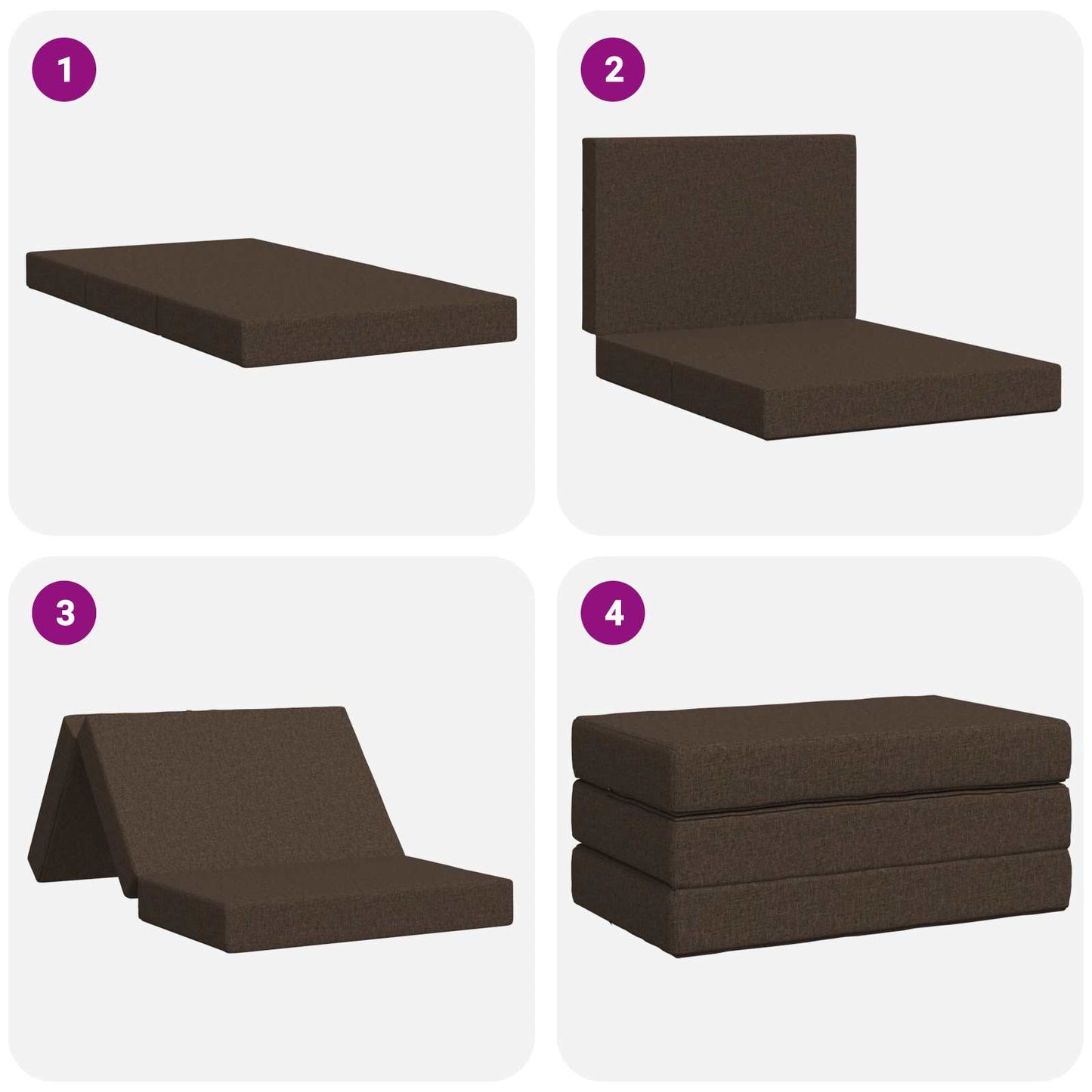 Vouwbare Bankbed 100 x 67 x 45 cm Taupe