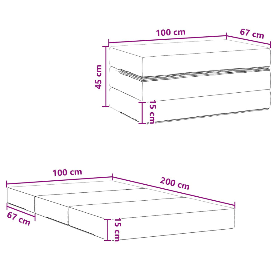 Vouwbare Bankbed 100 x 67 x 45 cm Blauw