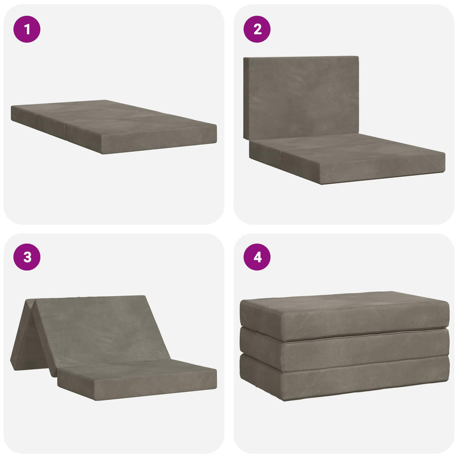 Vouwbare Bankbed 100 x 67 x 45 cm Lichtgrijs