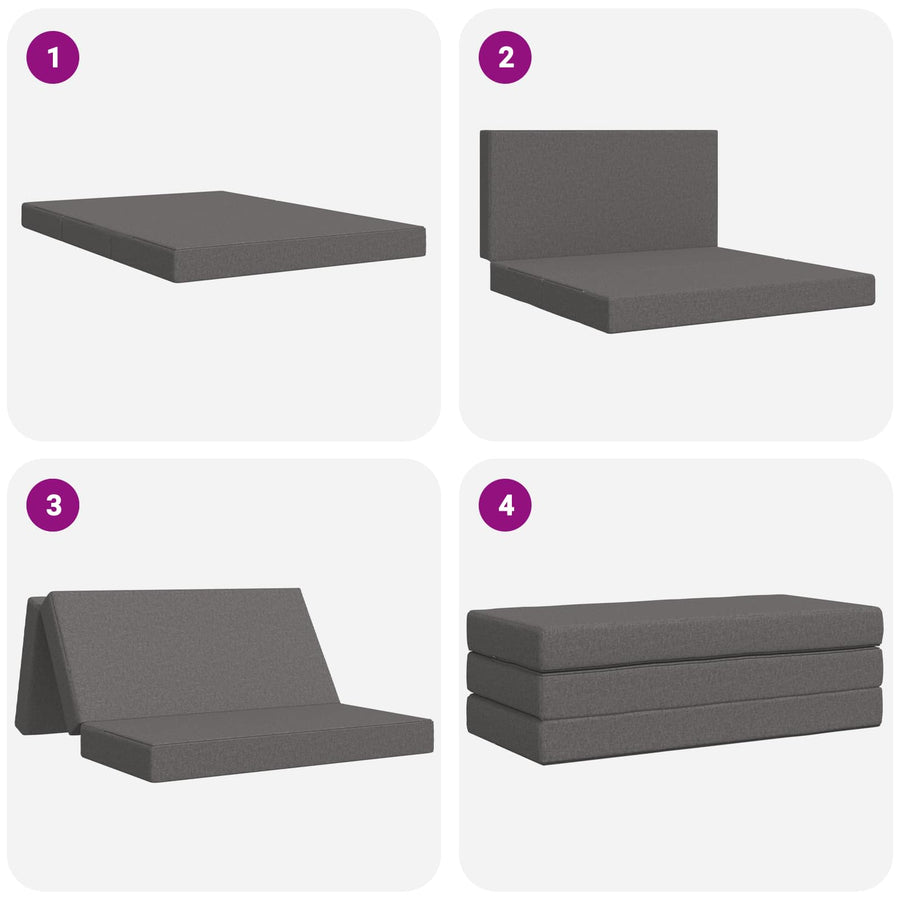 Vouwbare Bankbed 120 x 67 x 45 cm Lichtgrijs