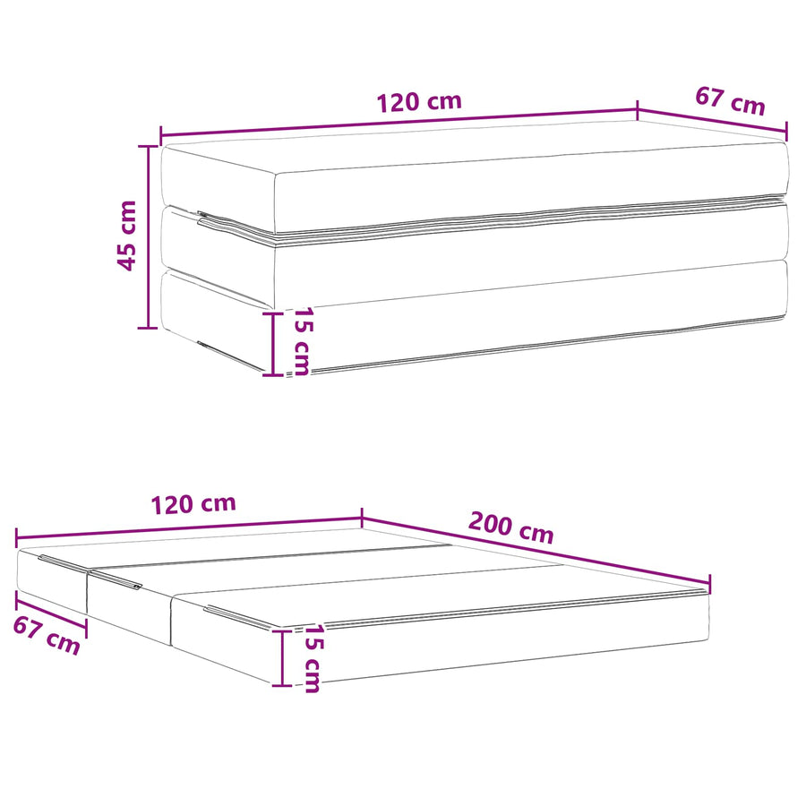 Vouwbare Bankbed 120 x 67 x 45 cm Blauw