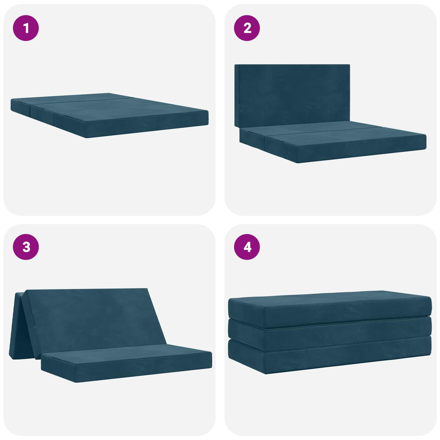 Vouwbare Bankbed 120 x 67 x 45 cm Blauw