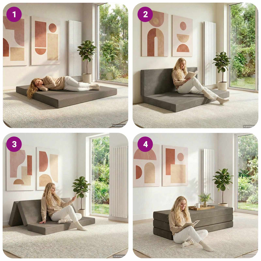 Vouwbare Bankbed 120 x 67 x 45 cm Lichtgrijs