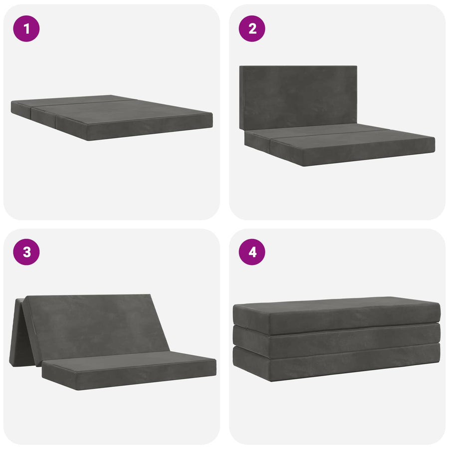 Vouwbare Bankbed 120 x 67 x 45 cm Donkergrijs