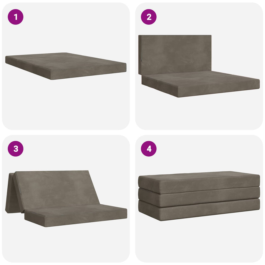 Vouwbare Bankbed 140 x 67 x 45 cm Lichtgrijs