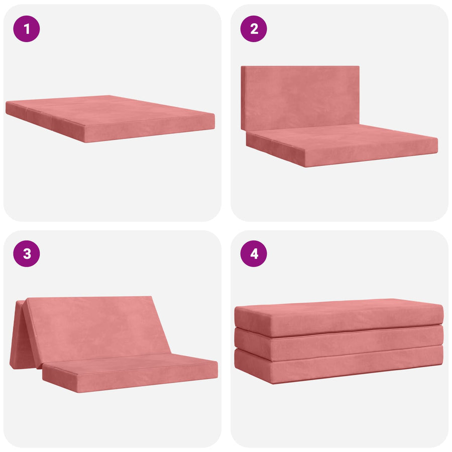 Vouwbare Bankbed 140 x 67 x 45 cm Roze