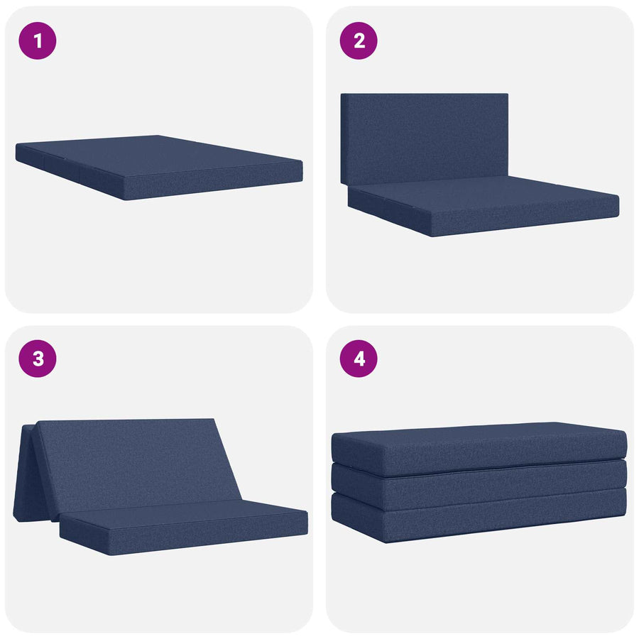 Vouwbare Bankbed 160 x 67 x 45 cm Blauw