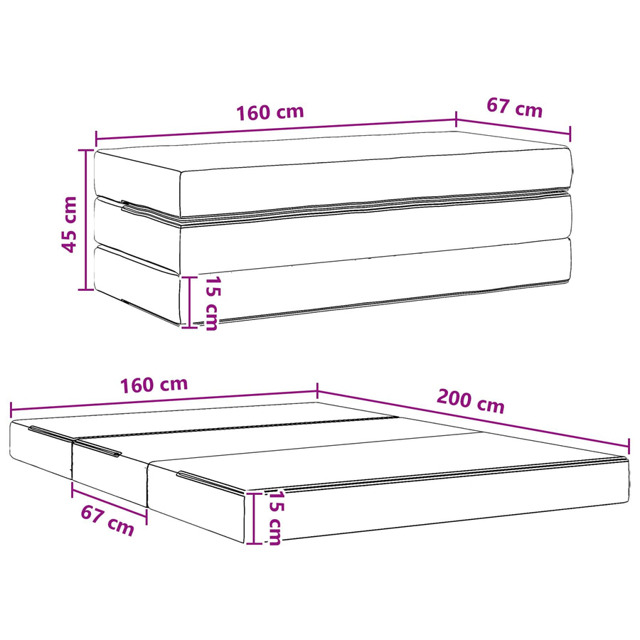Vouwbare Bankbed 160 x 67 x 45 cm Blauw