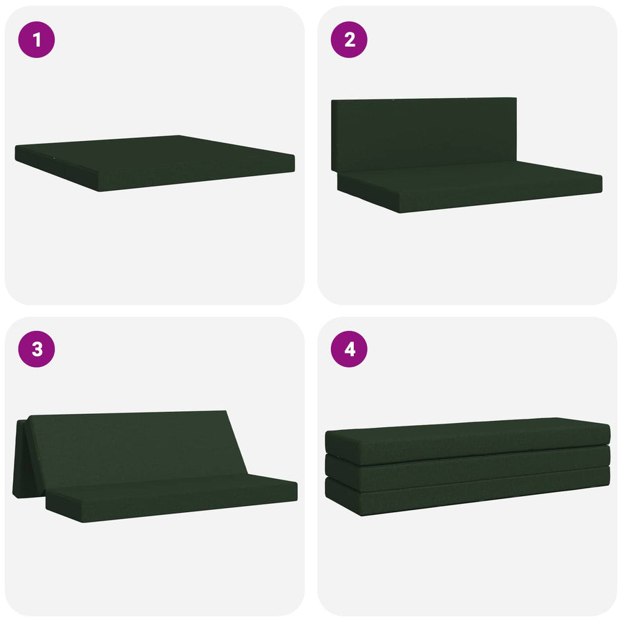 Vouwbare Bankbed 180 x 67 x 45 cm Donkergroen