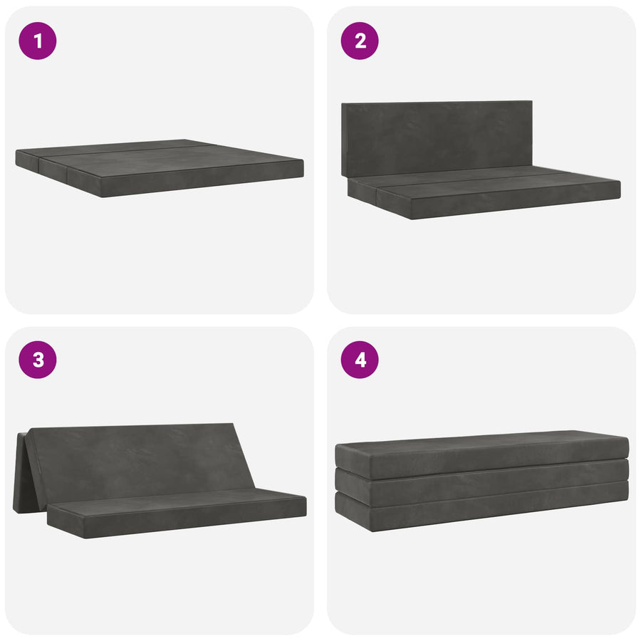 Vouwbare Bankbed 180 x 67 x 45 cm Donkergrijs