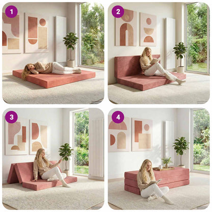 Vouwbare Bankbed 180 x 67 x 45 cm Roze