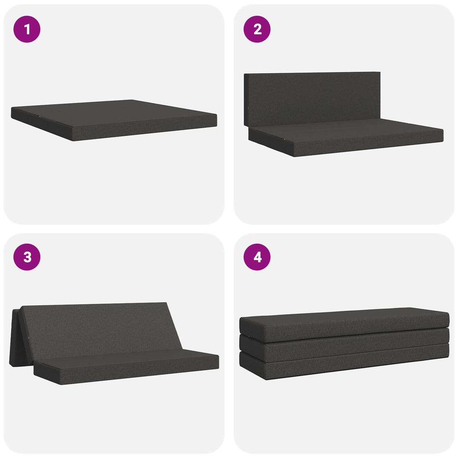 Vouwbare Bankbed 200 x 67 x 45 cm Donkergrijs