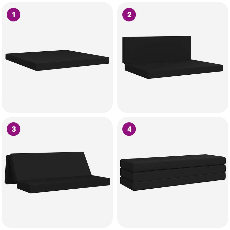 Vouwbare Bankbed 200 x 67 x 45 cm Zwart