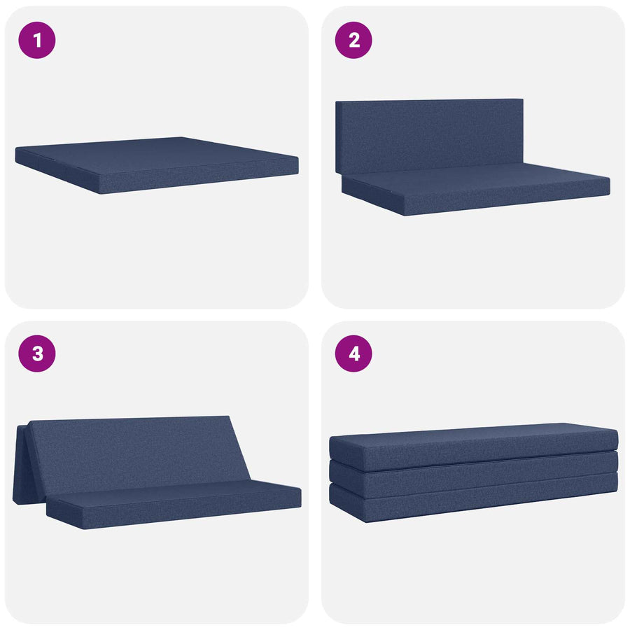 Vouwbare Bankbed 200 x 67 x 45 cm Blauw