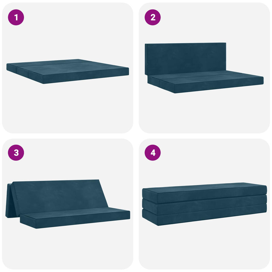 Vouwbare Bankbed 200 x 67 x 45 cm Blauw