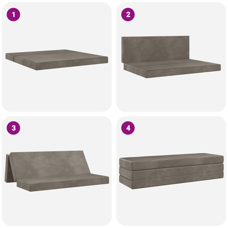 Vouwbare Bankbed 200 x 67 x 45 cm Lichtgrijs