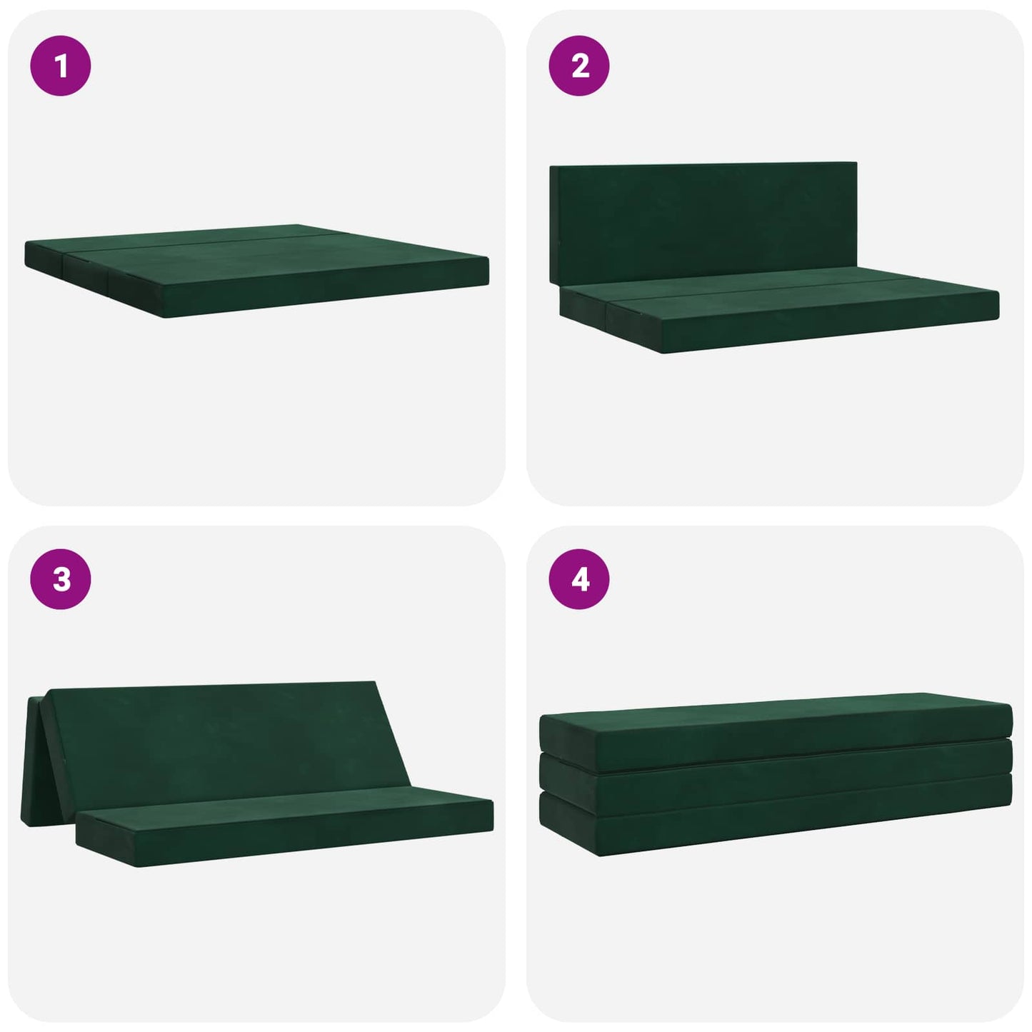 Vouwbare Bankbed 200 x 67 x 45 cm Donkergroen