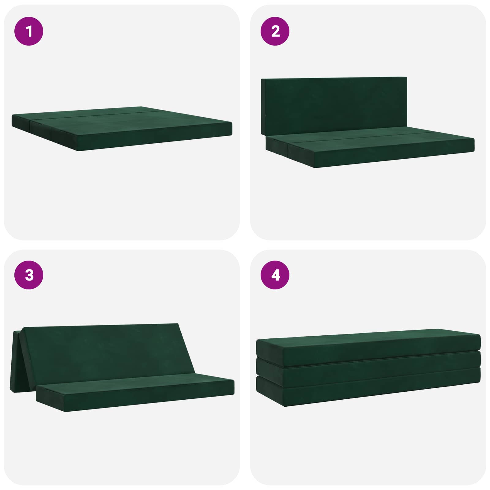 Vouwbare Bankbed 200 x 67 x 45 cm Donkergroen