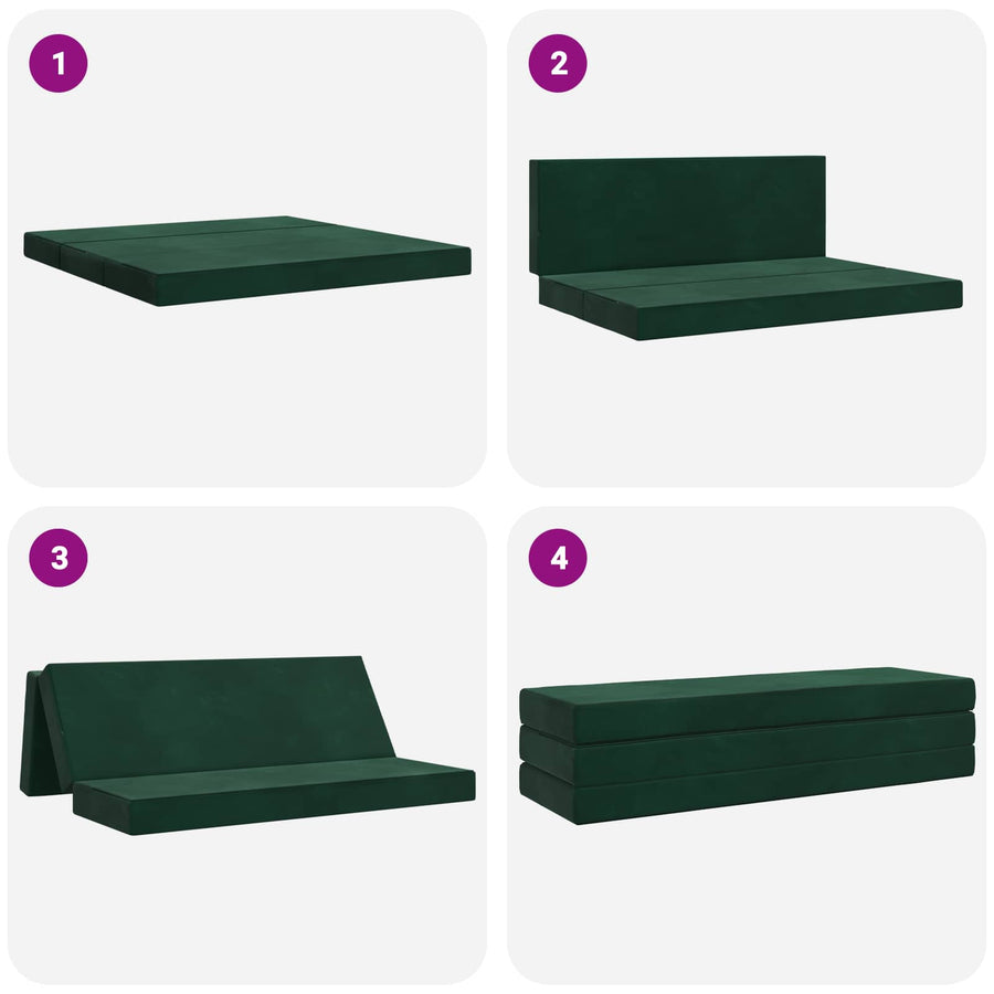 Vouwbare Bankbed 200 x 67 x 45 cm Donkergroen