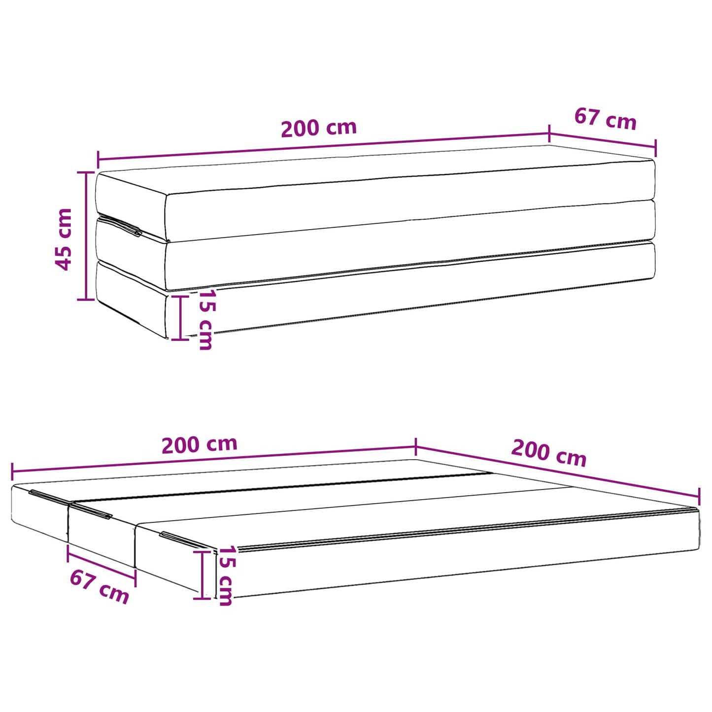 Vouwbare Bankbed 200 x 67 x 45 cm Donkergroen